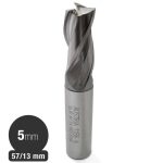 Fresa Cilíndrica - 5 mm - Acero e Inox - 3 Filos - HSS Co8% - Serie Larga - Maykestag