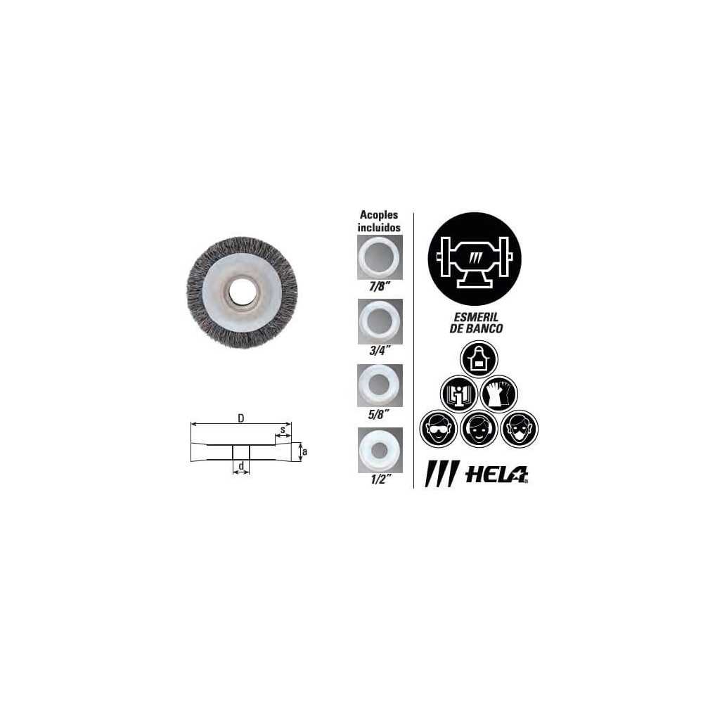 Grata Circular Plana Alambre Acero 5" 53/15 Hela 10800022 - Imagen 1