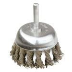 Grata Copa Acero Templado Trenzado 2.5" (65mm) - Calibre 0,5mm - Vástago 1/4'' - Hela