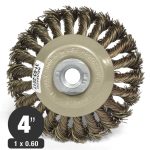 Grata Copa Plana Acero Templado Trenzado 4'' - Calibre de 0,6 mm - Toma M14 - Hela