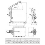 Grúa Tecle Pluma Plegable 1000 kg CRP10 Mega MI-MEG-051004