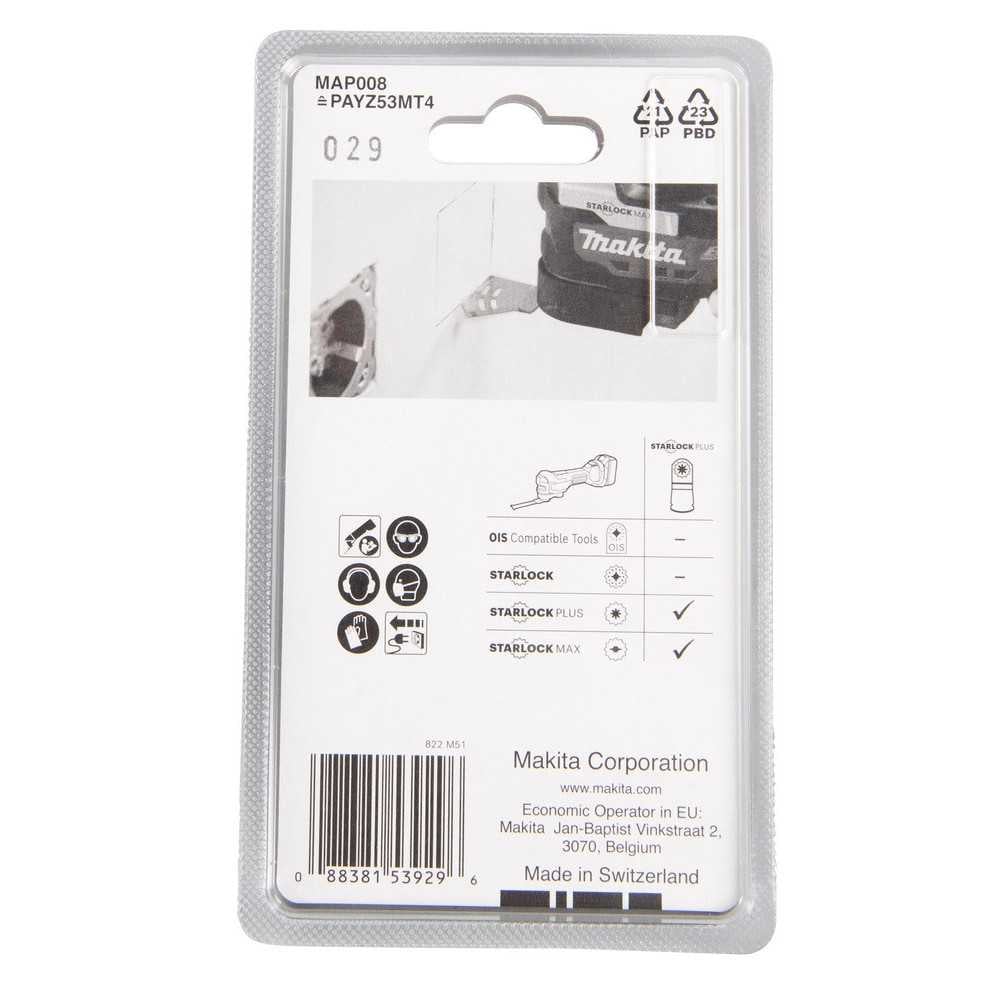 Hoja de Sierra Corte Curvo 53mm x 40mm Starlock Plus MAP008 Makita B-66391 - Imagen 1