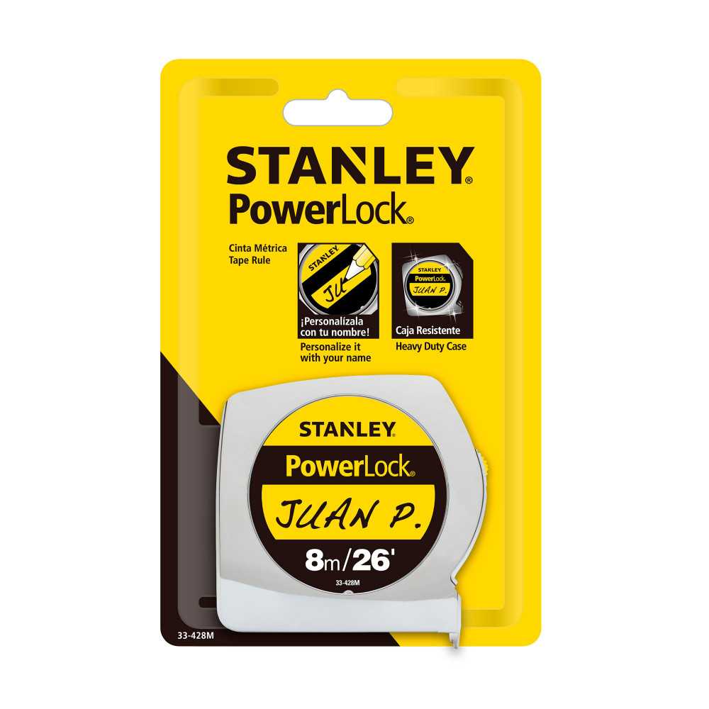 Huincha de Medir PowerLock® 8m/26´ Stanley 33-428M - Imagen 3