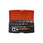 Juego de Dados 1/4" hexagonales, 25 PZS serie corta Bahco SBSL25