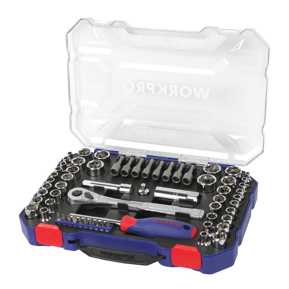 Juego de Dados 1/4' y 3/8' 63 Pzs WorkPro MI-WKP-055266 - Imagen 2