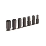Juego de Dados de impacto 1/2" hexagonales en rail. 7 pzs Irimo 168-90-2