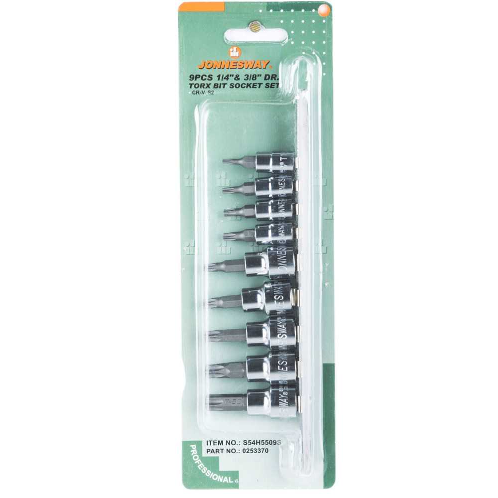 Juego de Dados Torx 1/4"-3/8" 9 Piezas S54H5509S Jonnesway MI-JON-46794 - Imagen 2