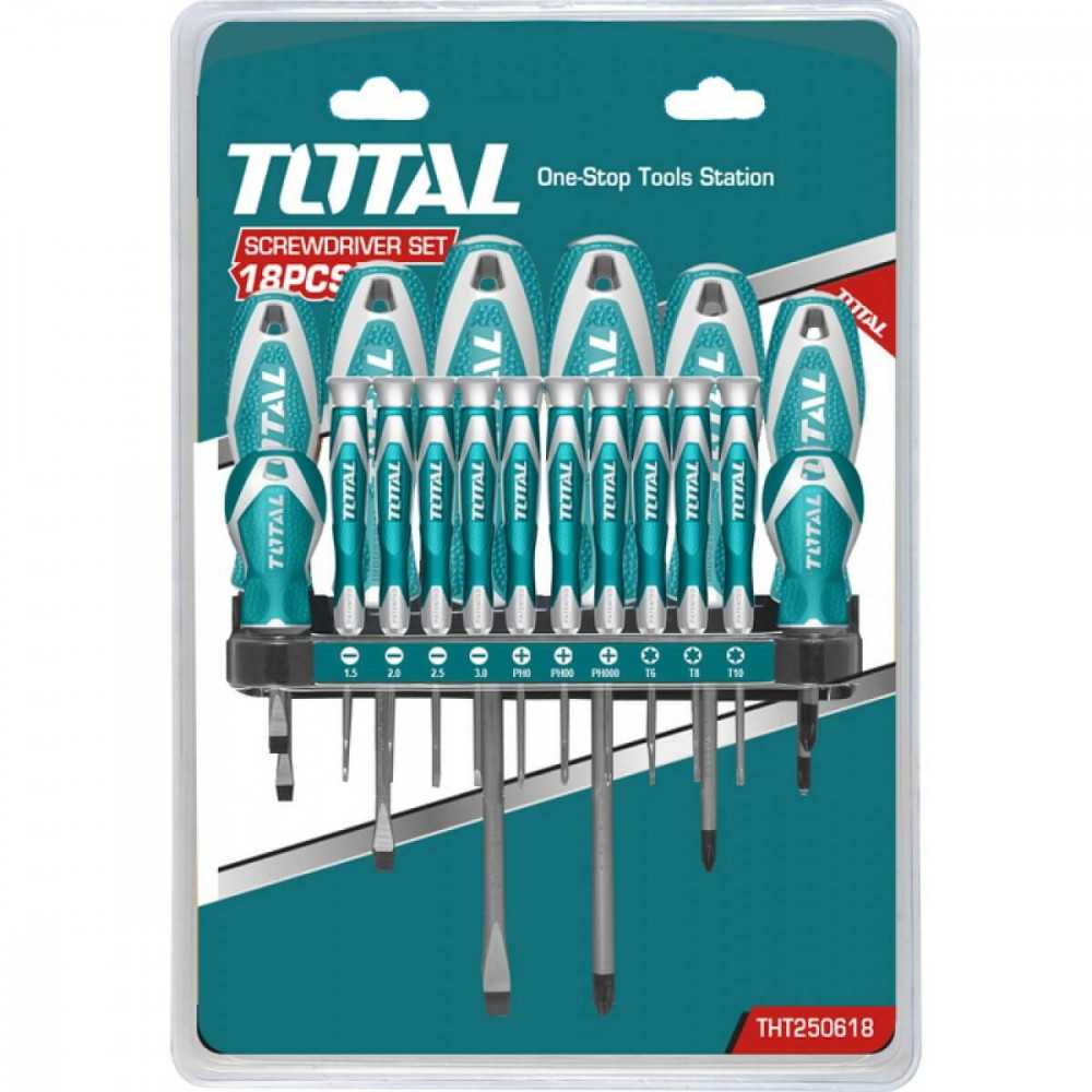 Juego de Destornilladores 18 Unidades Total Tools THT250618 - Imagen 1