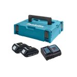 Kit 2 baterias 18V 1.5 Ah + cargador + MAKPAC Makita 197136-5