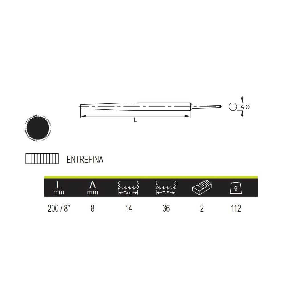 Lima Punta Redonda 8" Irimo 534321 - Imagen 1
