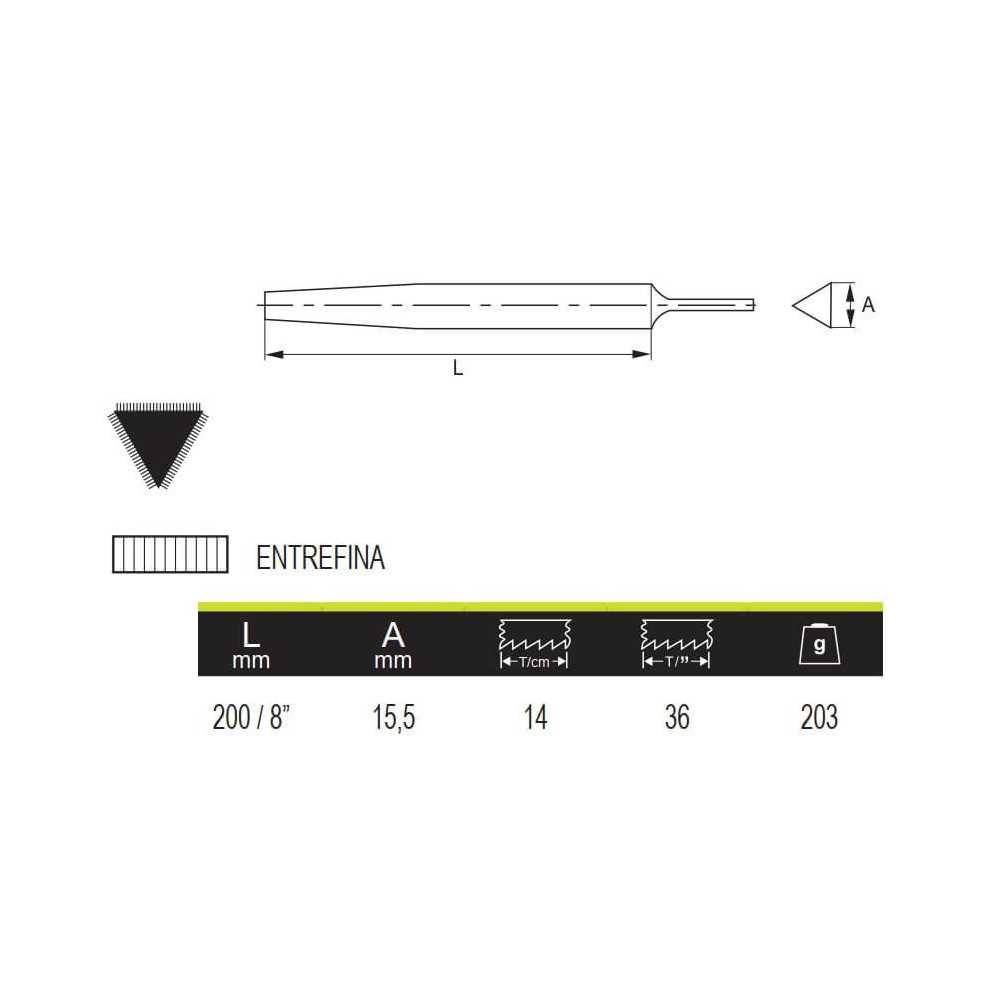 Lima Punta Triangular 8" Irimo 534351 - Imagen 1
