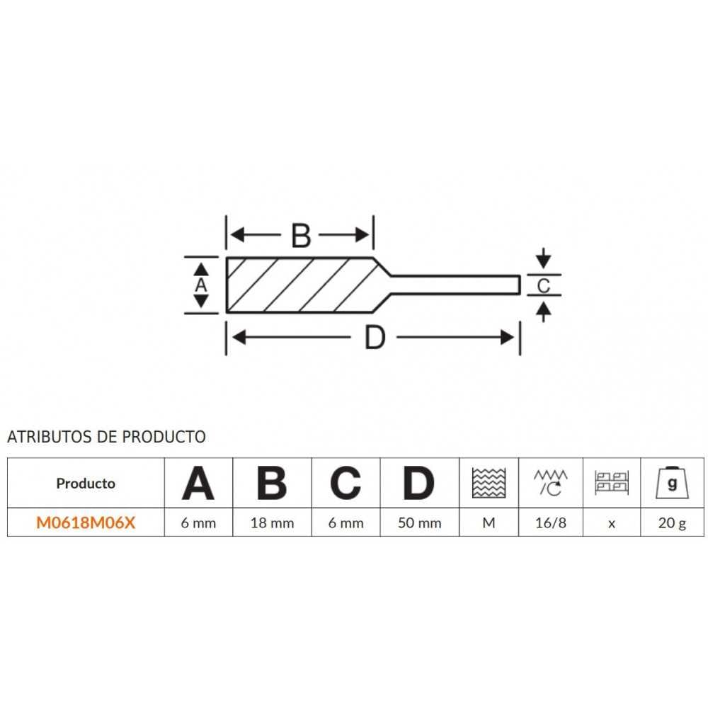 Lima Rotativa Conica Con Punta 6x18 mm Para Metal Bahco M0618M06X - Imagen 1