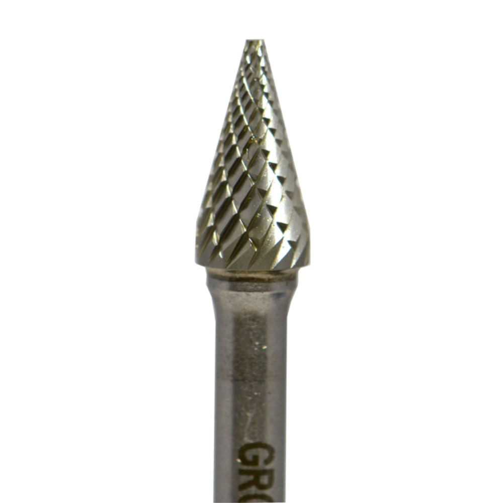 Lima Rotativa Cónica de 28° - 3/8'' -Toma 1/4'' - Doble Corte (Corte 5) - Carburo Tungsteno - Grobet - Imagen 1