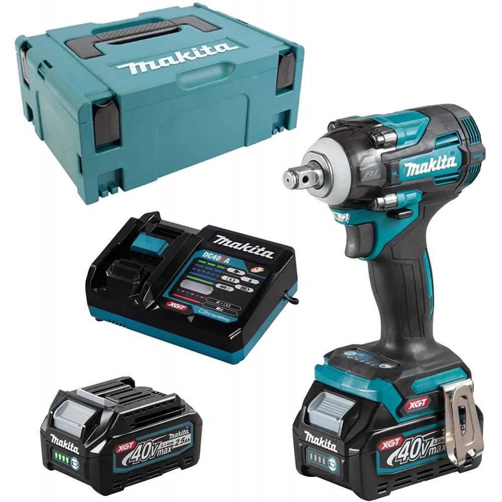 Llave de Impacto Inalámbrica 1/2" 40V + 2 Baterías 2.5Ah + Cargador+ Caja Makpac Makita TW004GD201 - Imagen 2