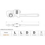 Llave de Tubo Stillson 18” (450mm) Anti-chispa De Aluminio Bronce Bahco NS200-450