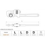 Llave de Tubo Stillson 24” (600mm) Anti-chispa De Aluminio Bronce Bahco NS200-600