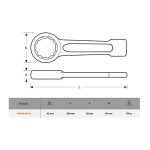 Llave Estrella 42 MM x 230 MM Bahco 7444SG-M-42 - Imagen 4