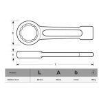 Llave Estrella De Impacto de 1-3/4" x 240mm Bahco 7444SG-Z-1.3/4