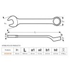 Llave Punta Corona Acodada 80mm x 860mm Bahco 1952M-80