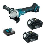 Esmeril Angular Inalambrico 4-1/2" (2 baterías + cargador BL Motor, XPT) Makita DGA454RFE - Imagen 2