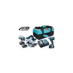 Kit Atornillador de Impacto DTD146 + Sierra Circular DHS710 + 3 Baterías + Cargador + Disco Sierra + Bolso Makita DLX2085M