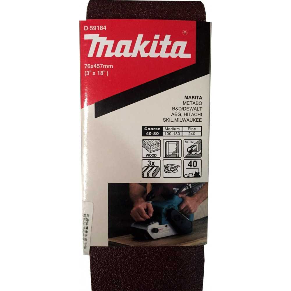 Lija de Banda 3x18" 3 Piezas G40 Madera-Metal Makita D-59184 - Imagen 1