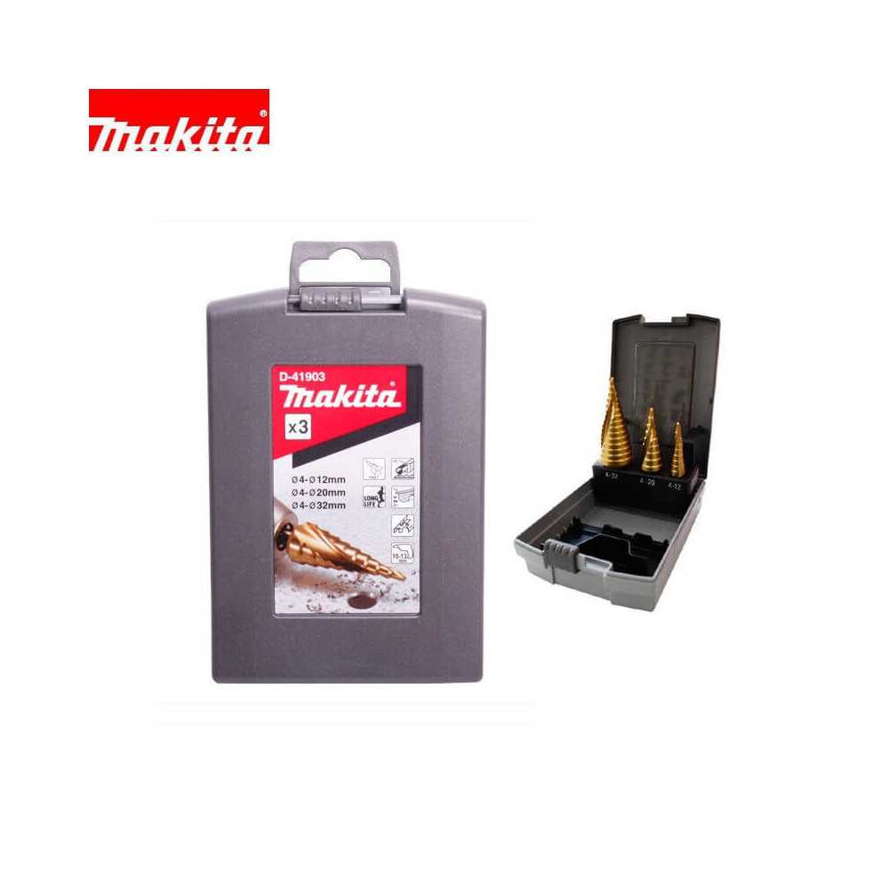Set Broca de Paso Espiral Titanium 4-12 4-20 4-32 Makita D-41903 - Imagen 1