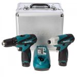 Set de atornilladores DF330D + TD090D c/ caja aluminio Makita LCT204
