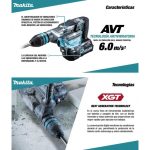 Martillo Demoledor Inalámbrico SDS-MAX 40V 9.4J Sin Batería ni Cargador Makita HM001GZ - Imagen 6