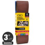 Pack 2 unid. Banda Lija Madera - 3" x 21" Nº150 - Isesa
