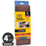Pack 2 unid. Banda Lija Madera - 4" x 22" Nº24 - Isesa