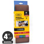 Pack 2 unid. Banda Lija Madera - 4" x 24" Nº120 - Isesa