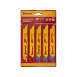 Pack 5 Sierras Sables Bimetálicas - Madera, Metal y Multimaterial - 150 mm - Starret