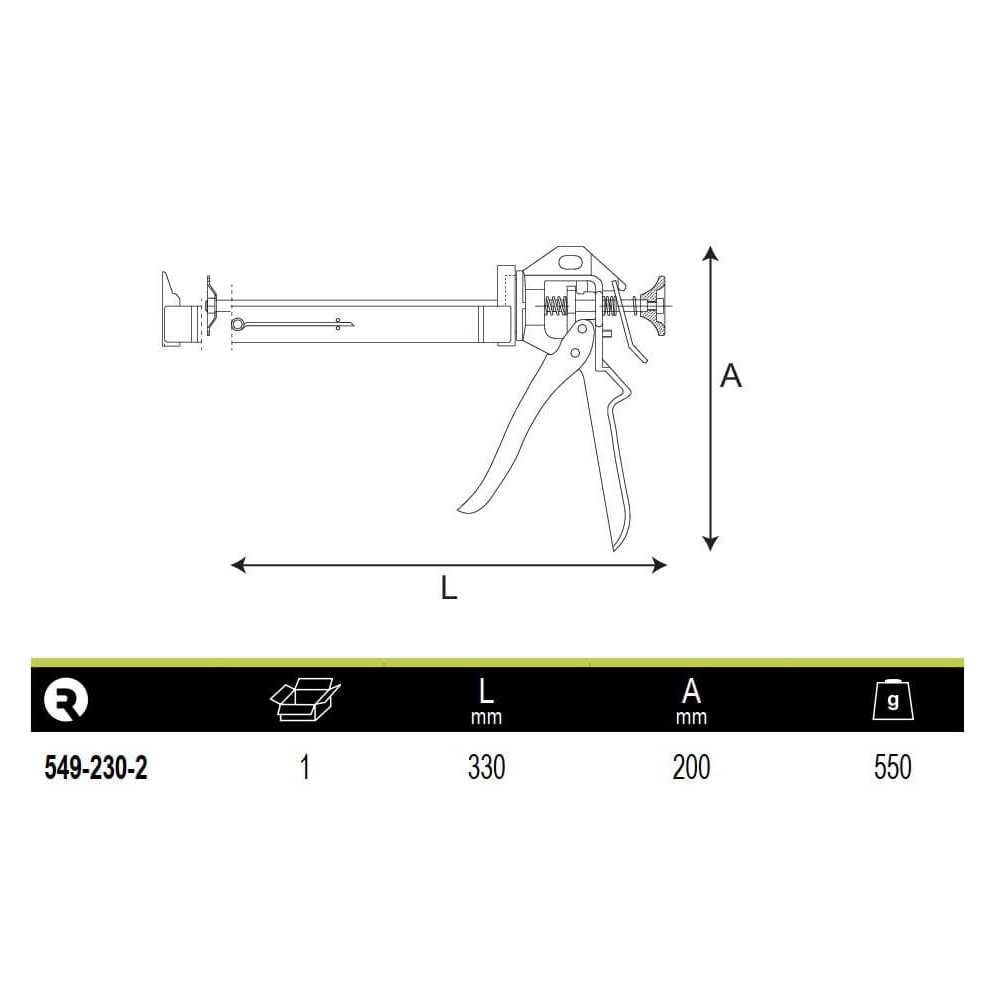 Pistola Calafatear Para Cartuchos De 9" Irimo 549-230-2 - Imagen 1