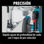 Rebajadora 1/2" y 1/4" 2100 W Makita RP2301FC - Imagen 7