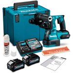 Rotomartillo Inalámbrico SDS-PLUS 28mm 40V 2.8J+2 Baterías 4.0 Ah + Cargador Rápido + Makpac Makita HR003GM201