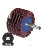 Rueda Traslapada 40 mm - Metal y Acero Inox. - Grano 60 - Vástago 6 mm - G-Saitor A - Sait