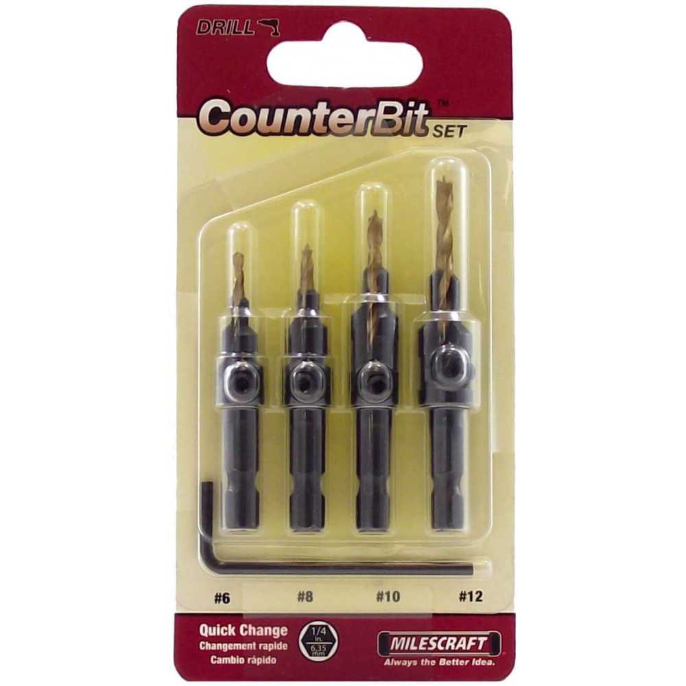 Set Brocas avellanadoras 6/8/10/12mm Milescraft 5341 - Imagen 1