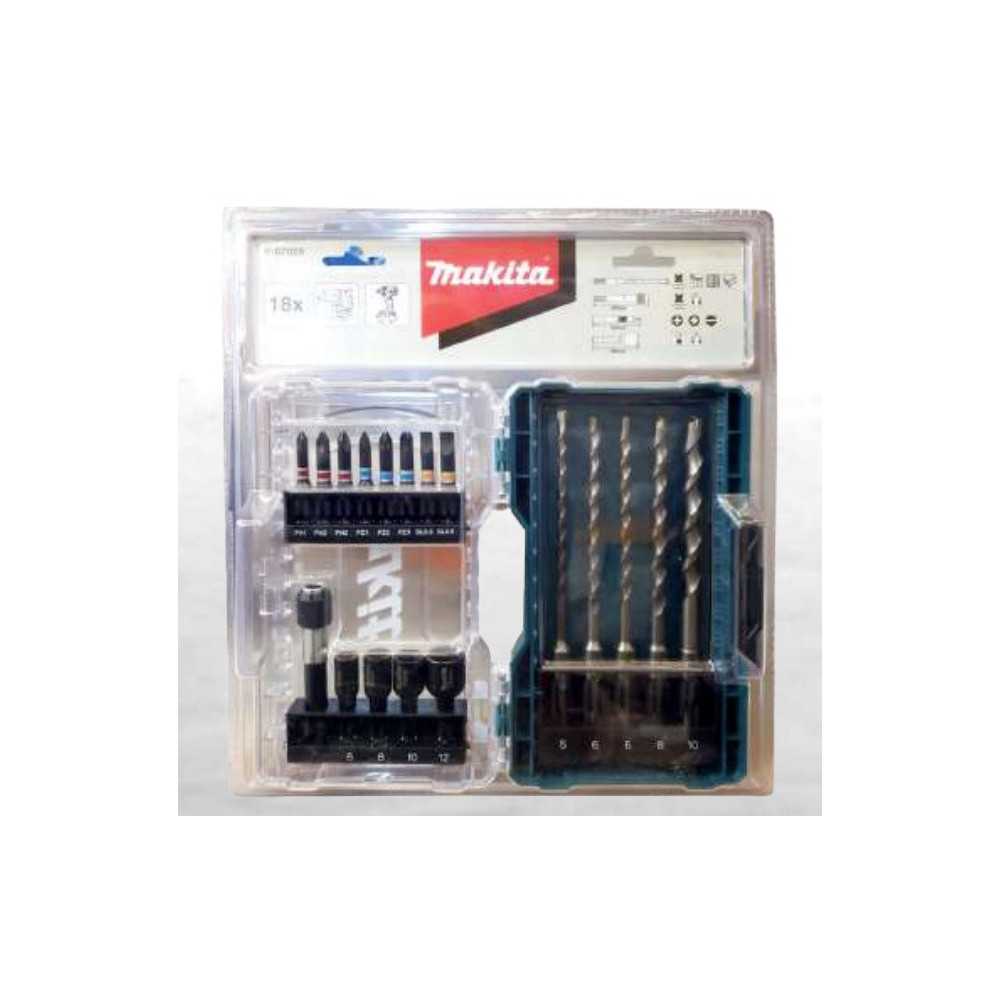 Set Brocas SDS Plus y Puntas, MZ 18 pzs Makita E-07026 - Imagen 1