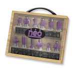 Set Fresas Eje 1/4" 12 pzs Caja de madera Neo MI-NEO-044476
