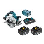 Sierra Circular Inalámbrica 7-1/4" +2 Baterías 5.0A 18V+Cargador Rápido Doble + Makpac Makita DHS781PT2J