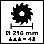 Sierra Ingleteadora 8 1/2” (216mm) 1600W TC-SM 216 Einhell 4300380 - Imagen 7