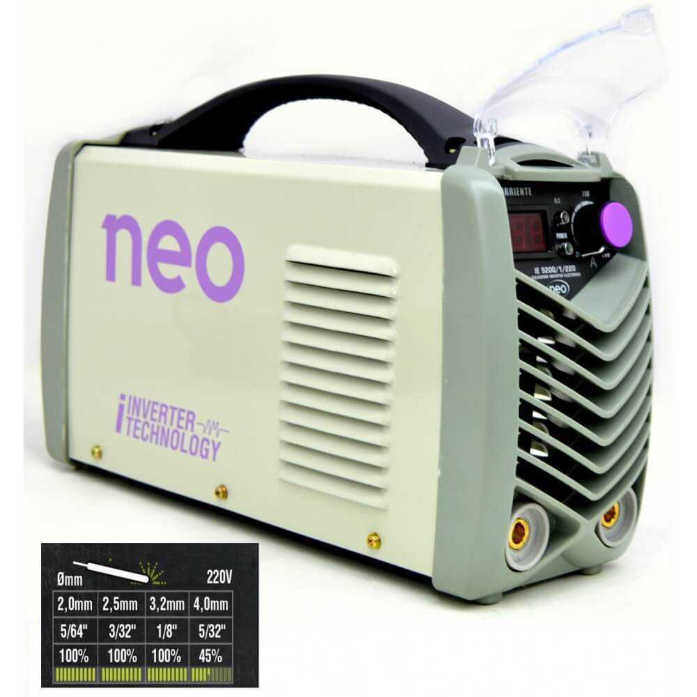Soldadora Inverter Arco Manual Neo 200 Amp IE 9200/1/220 + Kit Escuadras Magnéticas Gladiator MI-NEO-053701_KIT - Imagen 3