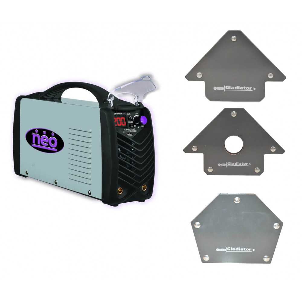 Soldadora Inverter Arco Manual Neo 200 Amp IE 9200/1/220 + Kit Escuadras Magnéticas Gladiator MI-NEO-053701_KIT - Imagen 2