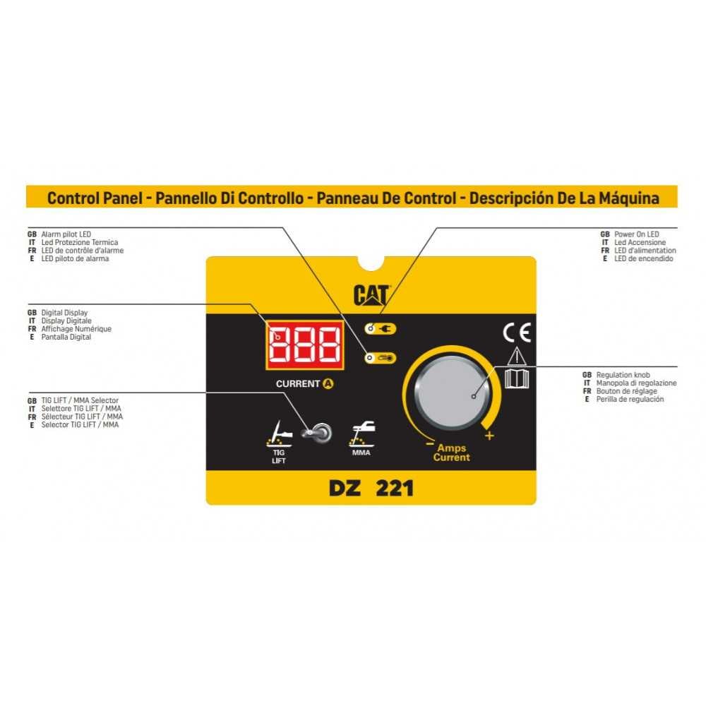 Soldadora Inverter Arco Manual/Tig 200A DZ221 c/accesorios CAT 55010 - Imagen 1