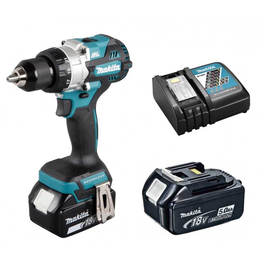 Taladro Atornillador Inalámbrico 1/16" -1/2 " 18V+ 2 baterías de 5,0Ah + cargador rápido Makita DDF486RTE - Imagen 2