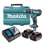 Taladro Atornillador Inalámbrico 13mm (1/2″) + 2 Baterías de 18V 3.0Ah + Cargador Rápido Makita DDF485RFE