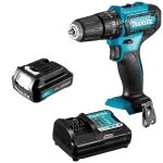 Taladro Atornillador Percutor Inalámbrico 10mm (3/8") 12V MAX CXT+ batería + cargador Makita HP333DWY
