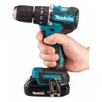 Taladro Atornillador Percutor Inalámbrico 13mm 18V + 2 baterías 1.5Ah+ cargador Makita DHP487SYX2