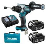 Taladro Percutor Inalámbrico 1/16"-1/2" 18V+ batería + cargador Makita DHP486RTE
